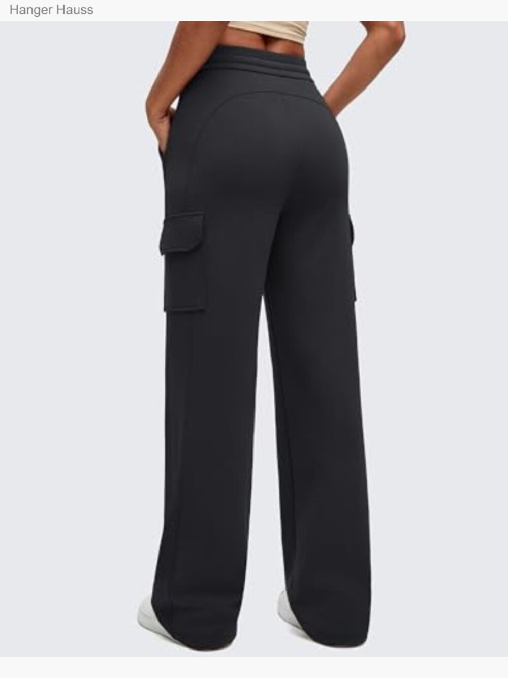 Modal Wide Leg Cargo Sweatpants with Pockets High Rise Casual - Picture 2 of 7